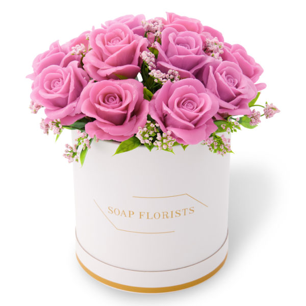 Pink Roses in White Bucket