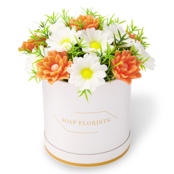 Orange and White Flowers in white